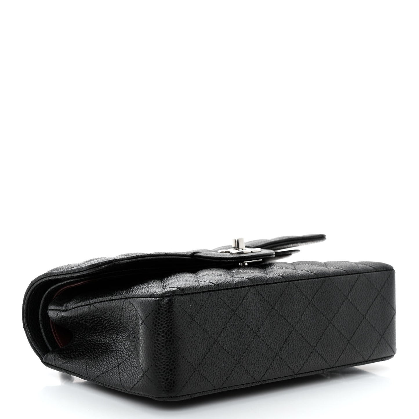 Caviar Quilted Small Double Flap Black