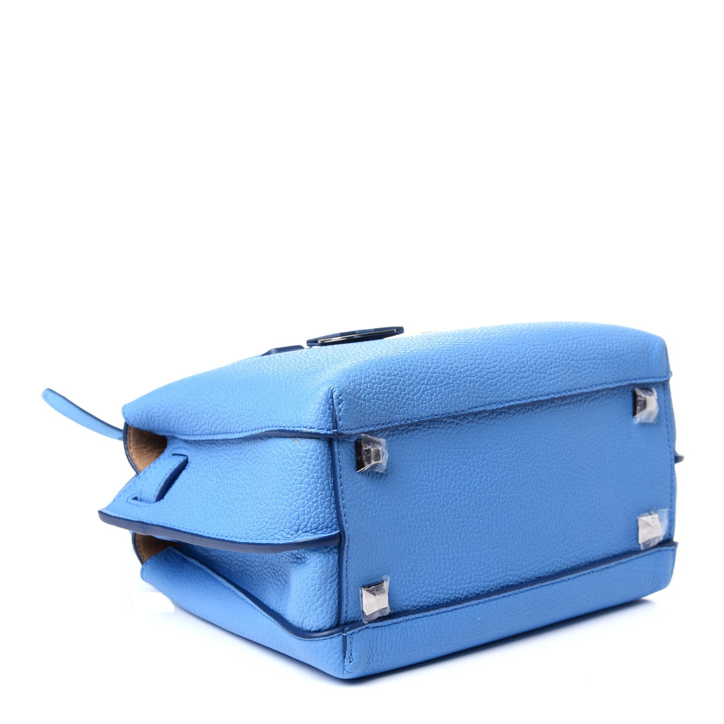 Grained Calfskin Mini Milla Tote Mediterranean Blue