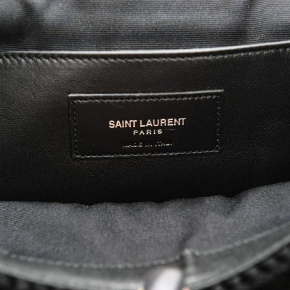 Saint Laurent Suede Macrame Medium College Monogram Satchel Black 7 of 7