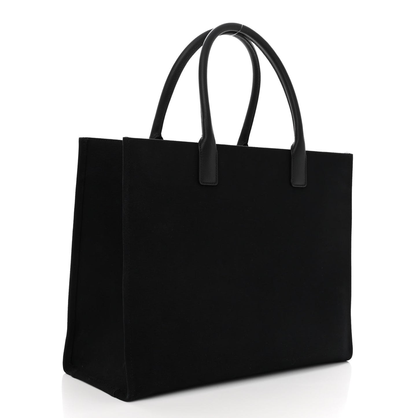 Canvas Calfskin Large La Medusa Tote Bag Black