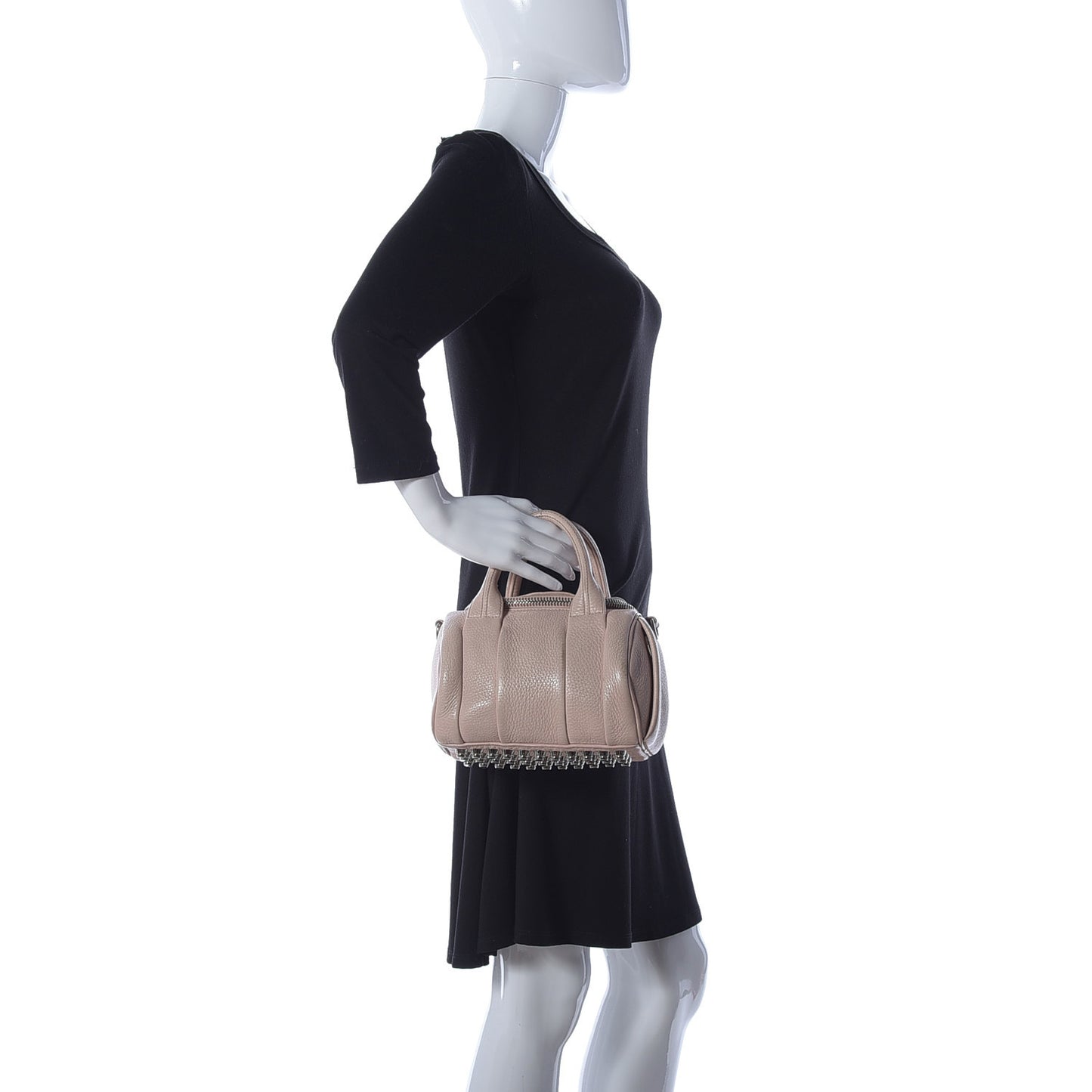 Pebbled Lambskin Mini Rockie Pale Pink Rhodium Hardware