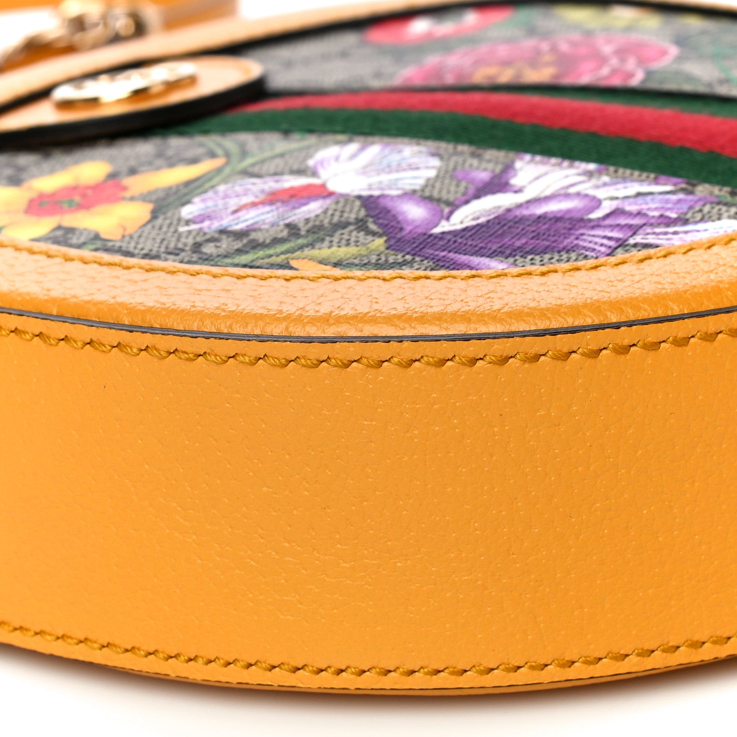 Gucci GG Supreme Monogram Flora Web Mini Ophidia Round Shoulder Bag Beige Multicolor Crop 10 of 12
