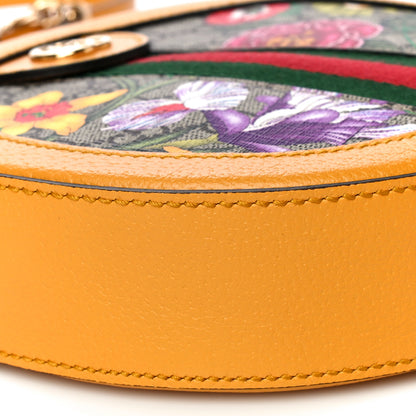 Gucci GG Supreme Monogram Flora Web Mini Ophidia Round Shoulder Bag Beige Multicolor Crop 10 of 12