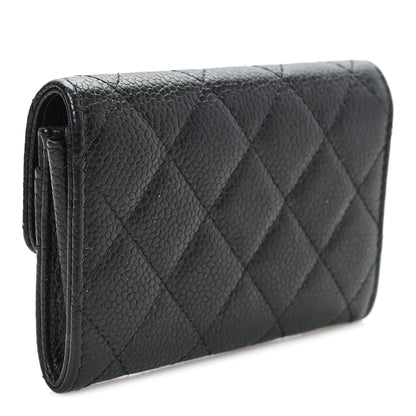 Chanel Caviar Quilted Flap Card Holder Wallet Black 3 of 9