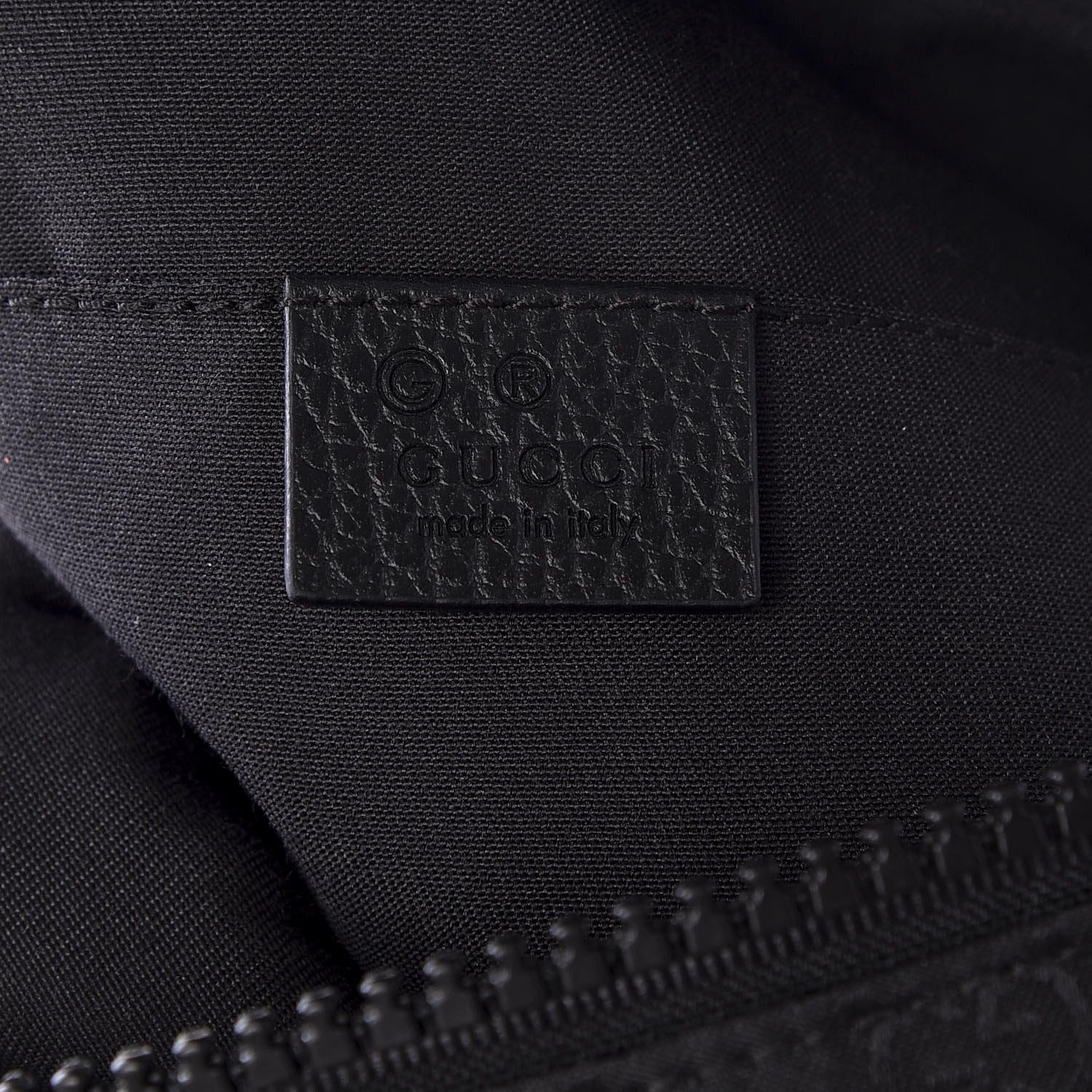 Gucci Nylon Monogram Fanny Pack Belt Bag Black 5 of 9