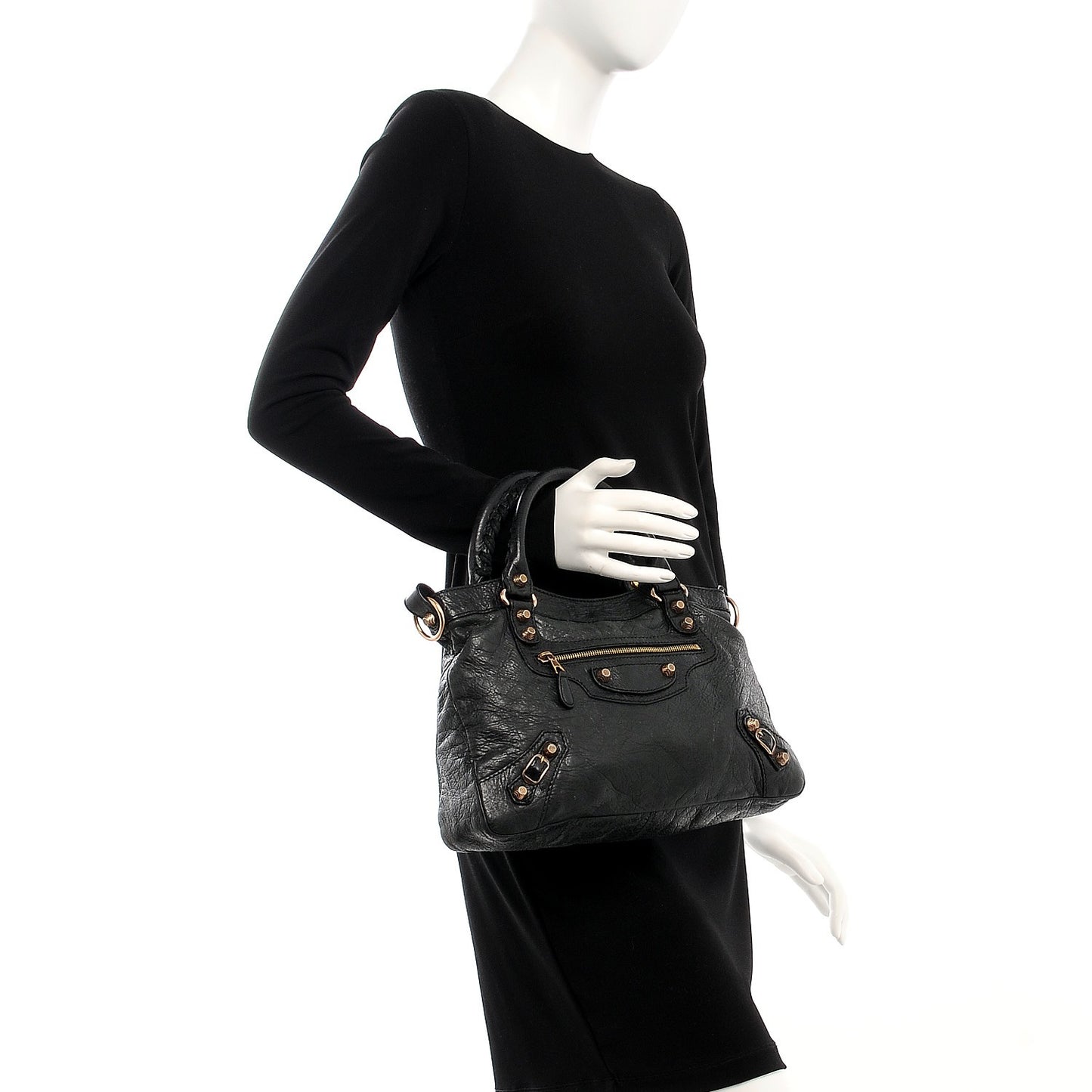 Agneau Giant 12 Rose Gold Hardware Town Black