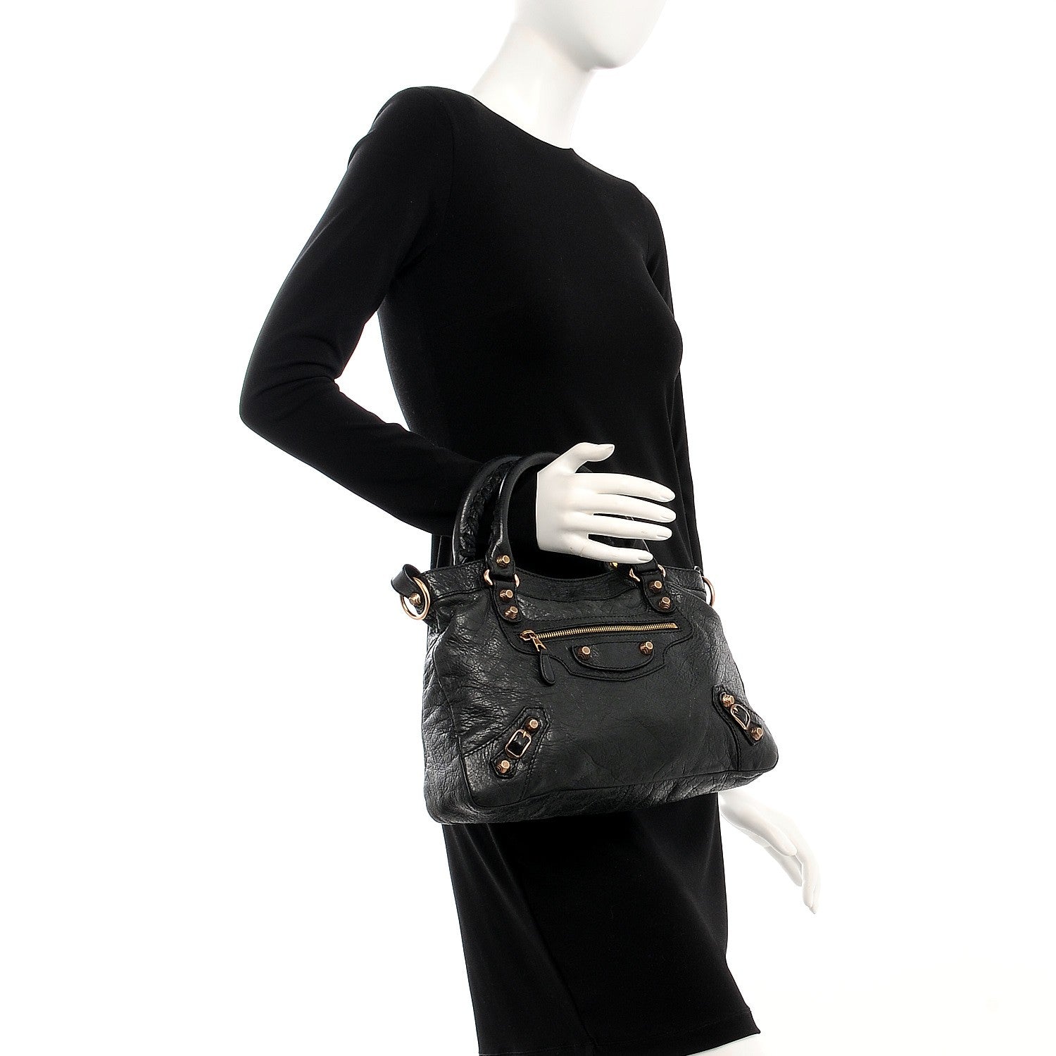 Balenciaga Agneau Giant 12 Rose Gold Hardware Town Black 3 of 13