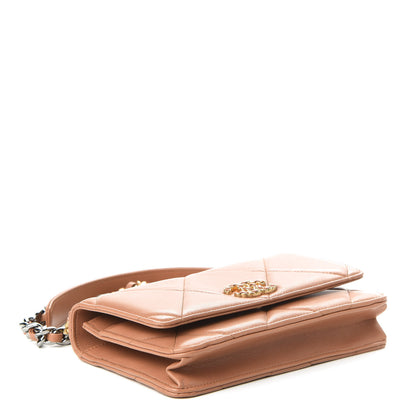 Chanel Lambskin Quilted 19 Wallet On Chain WOC Brown 4 of 12