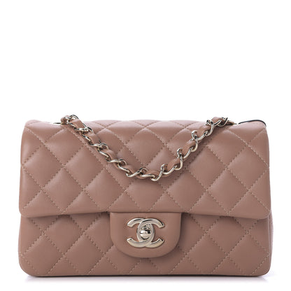 Chanel Lambskin Quilted Mini Rectangular Flap Brown 1 of 9
