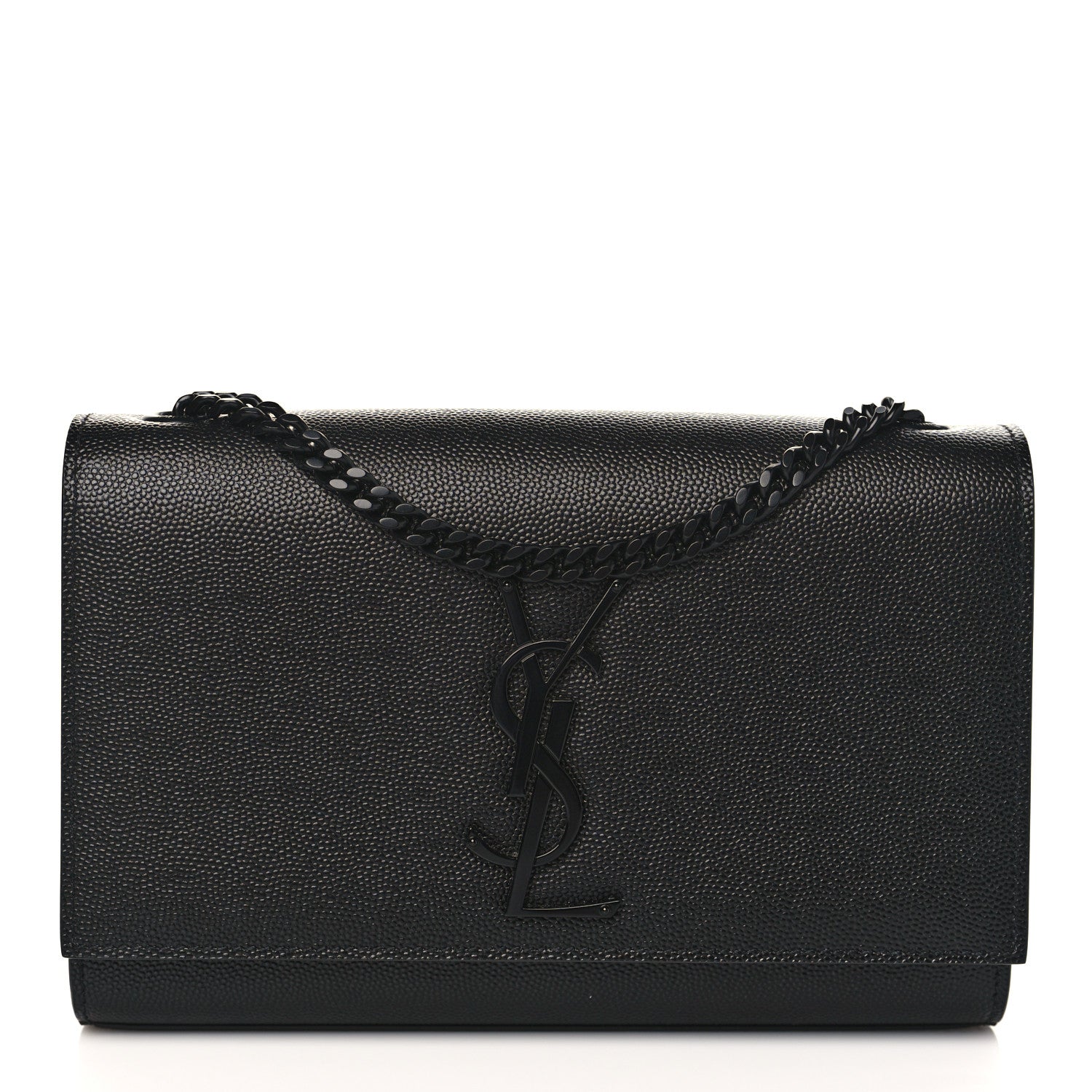 Saint Laurent Grain De Poudre Small Monogram Kate Satchel Black 1 of 7