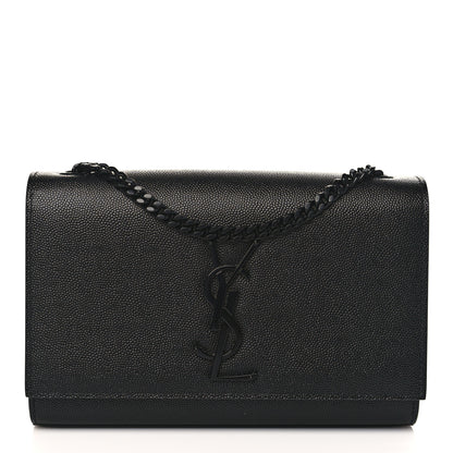 Saint Laurent Grain De Poudre Small Monogram Kate Satchel Black 1 of 7