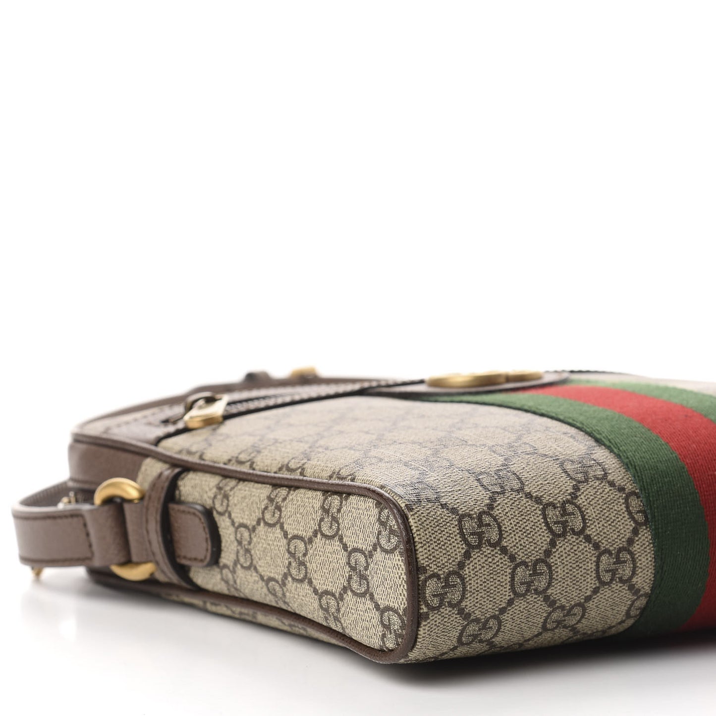 GG Supreme Monogram Web Small Ophidia Messenger Bag Brown