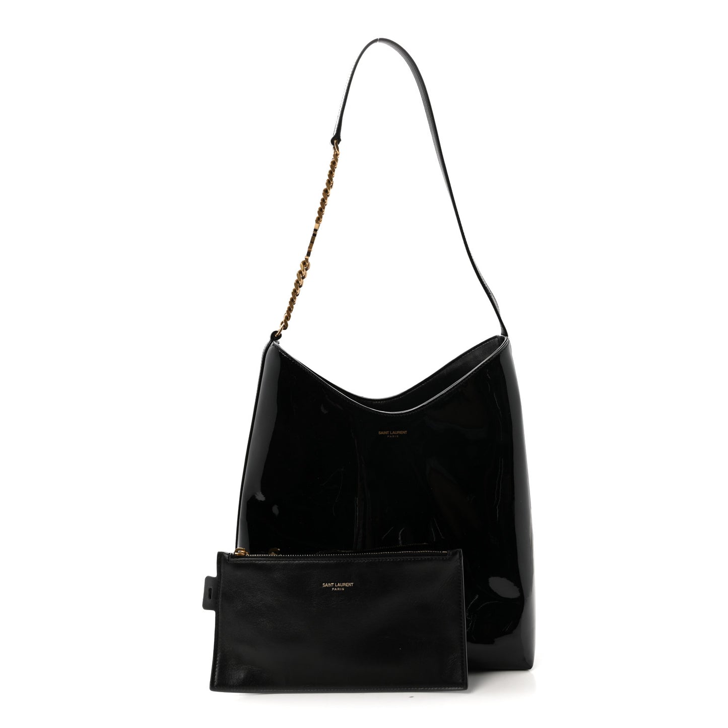 Patent Calfskin Rendez-Vous Hobo Black