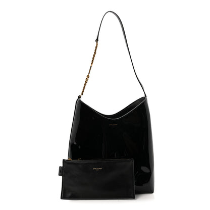 Saint Laurent Patent Calfskin Rendez-Vous Hobo Black 3 of 10