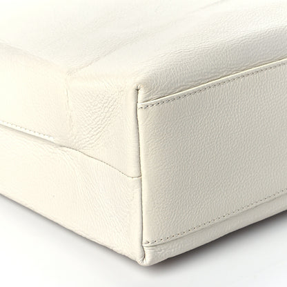 Balenciaga Calfskin Medium Logo North South Shopping Tote White 9 of 10