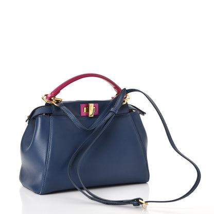 Fendi Nappa Colorblock Mini Peekaboo Iconic Satchel Iris Magenta Bubblegum 3 of 12