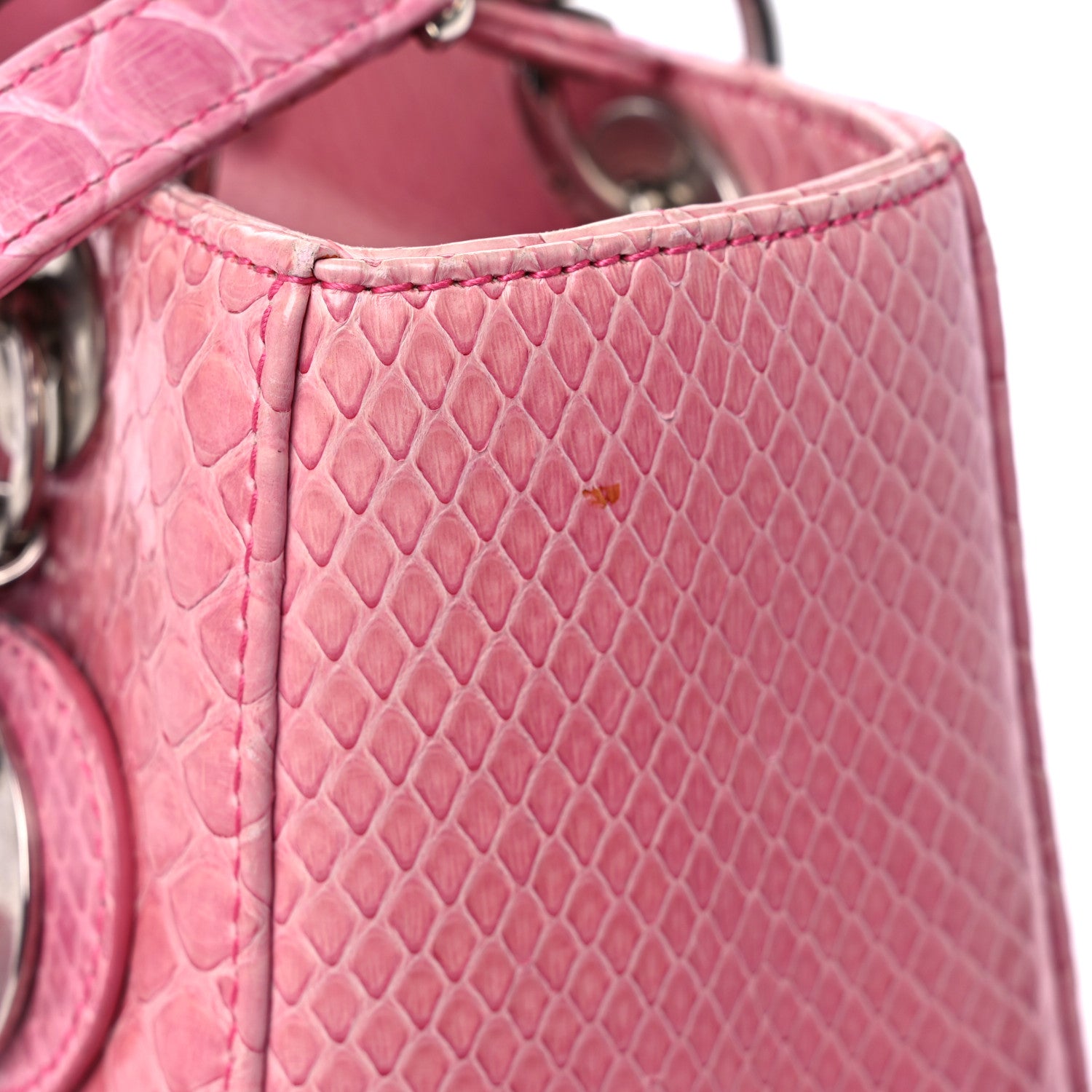 Christian Dior Python Medium Lady Dior Pink 15 of 25