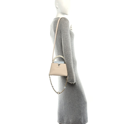 Louis Vuitton Taurillon LV Capucines Mini Blush Olyme Blue White 2 of 10