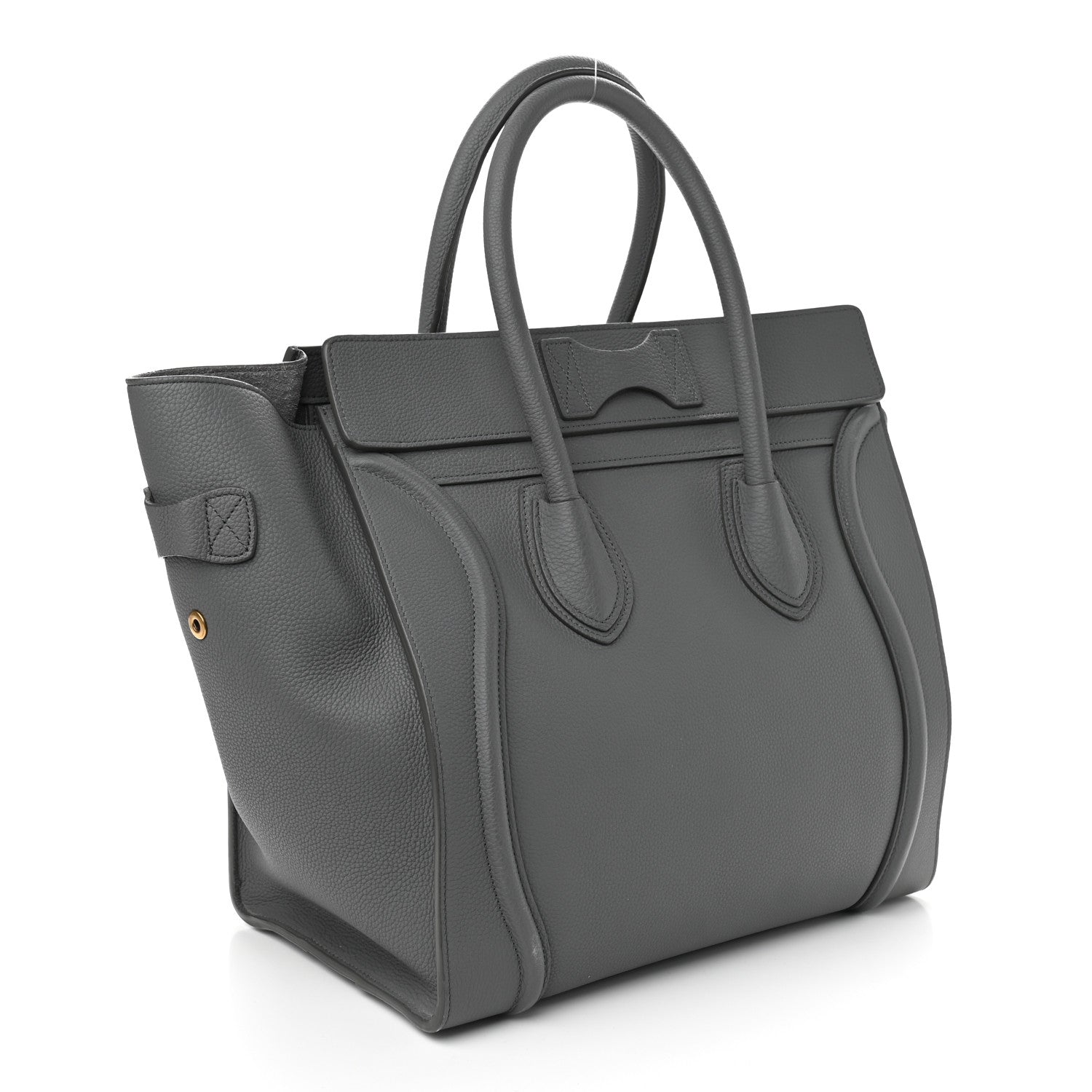 Celine Drummed Calfskin Mini Luggage Kohl 3 of 9