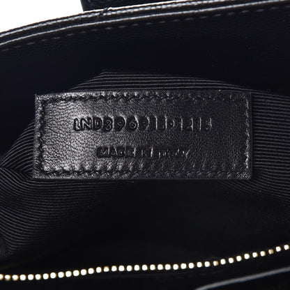 Saint Laurent Grain De Poudre Matelasse Chevron Monogram Shopping Bag Black 7 of 10