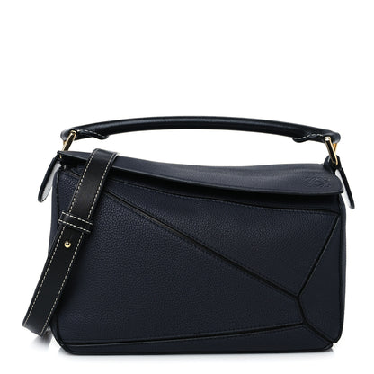 Loewe Calfskin Small Puzzle Bag Midnight Blue Black 1 of 9