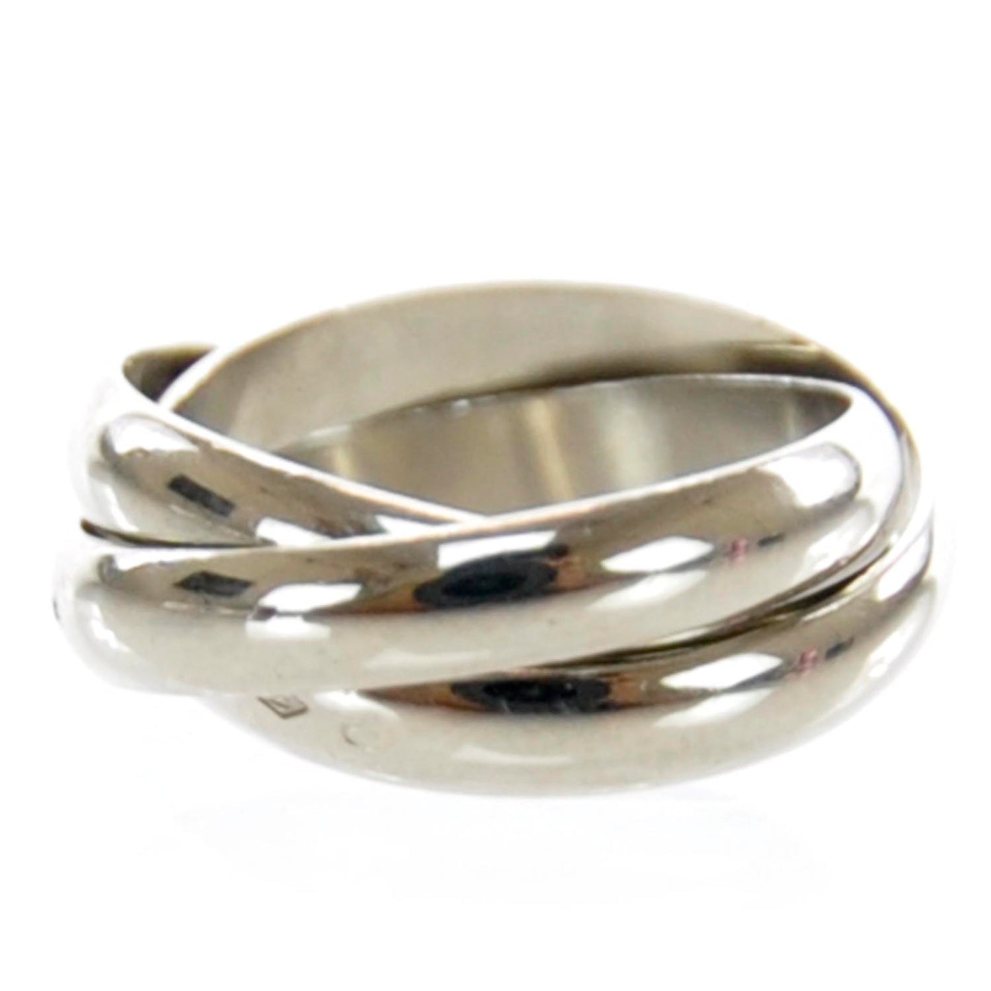 18k White Gold Trinity Rolling Ring 52 6