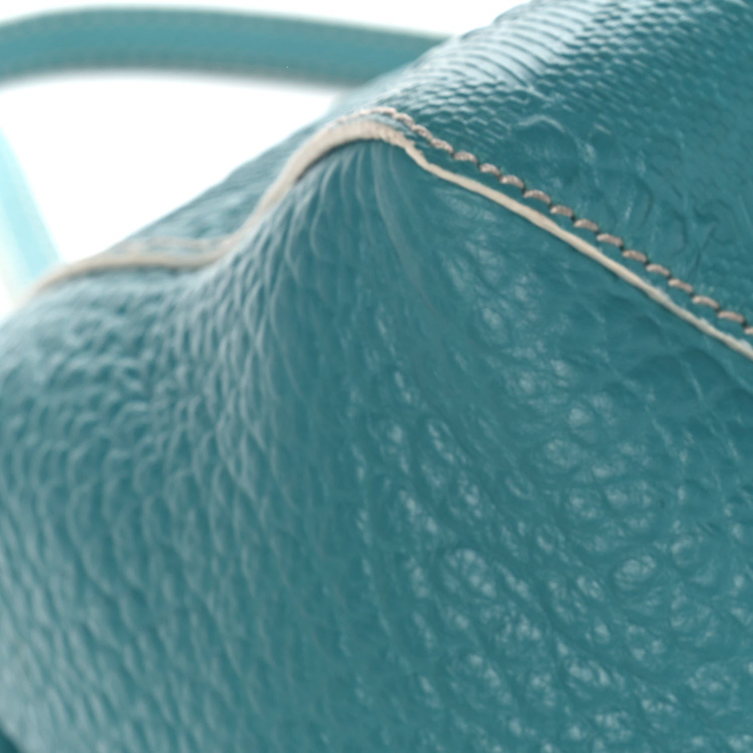 Burberry Signature Grain Calfskin Check Embossed Small Canterbury Tote Aqua Green 11 of 16