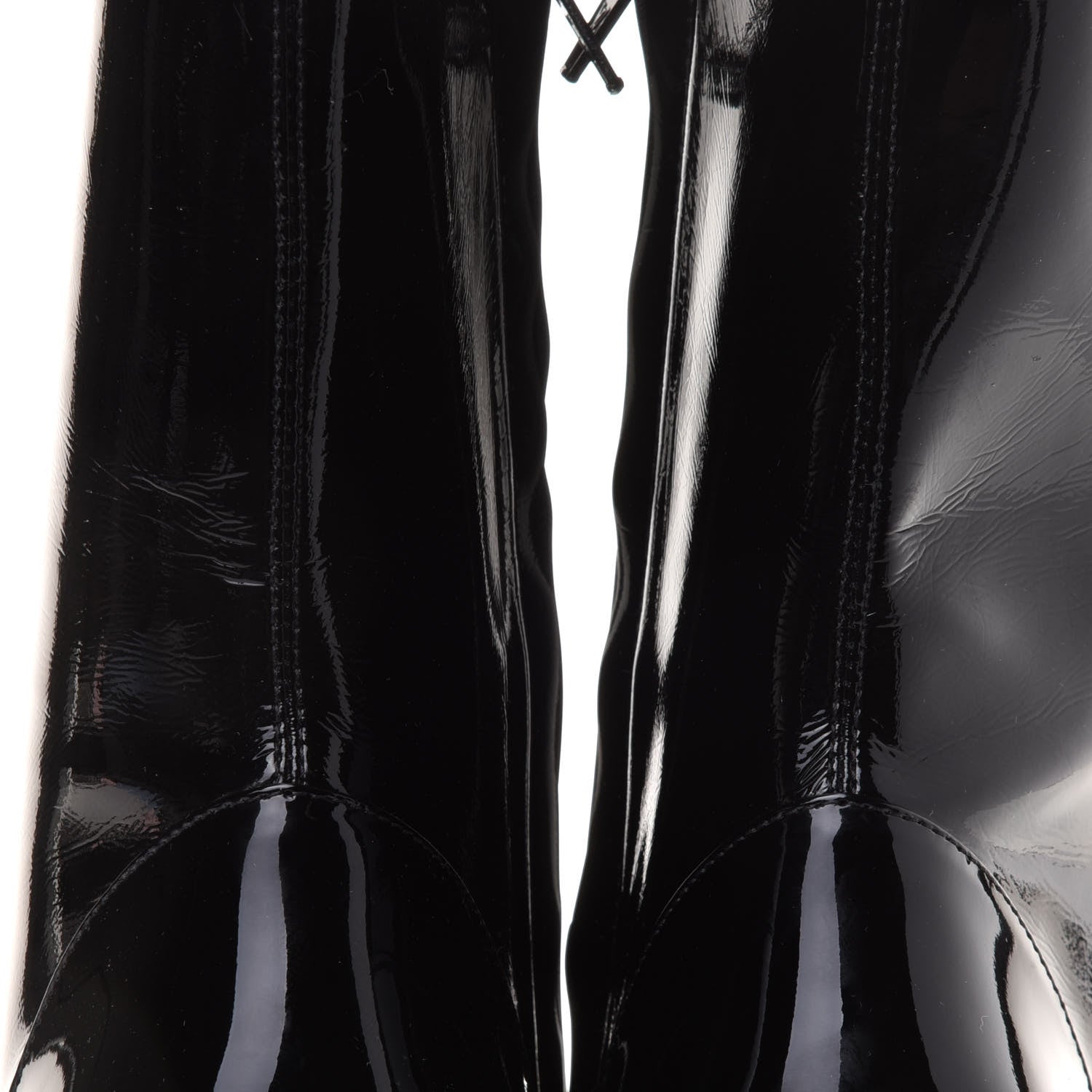 Louis Vuitton Patent Silhouette Ankle Boots 38.5 Black 9 of 11