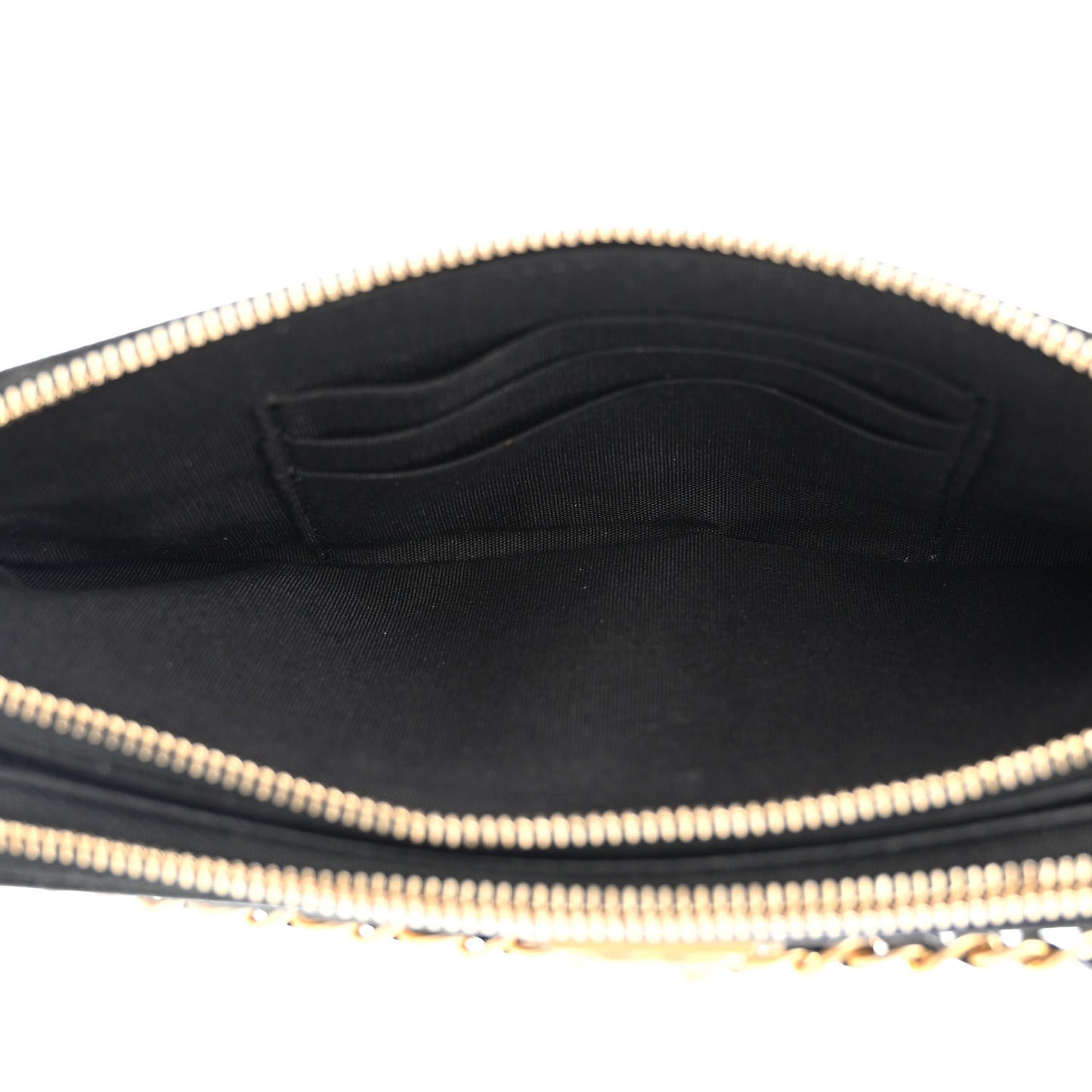 Caviar Quilted Small Boy Clutch With Chain Black