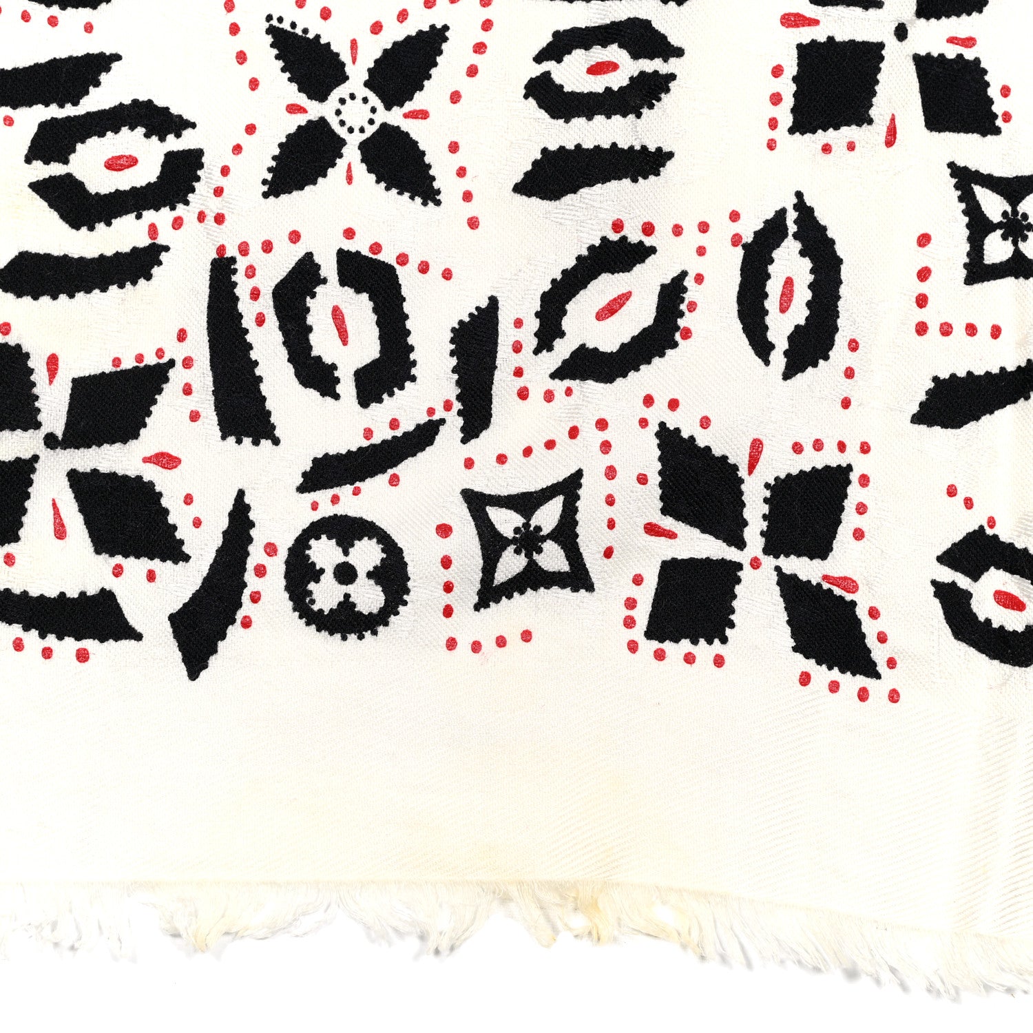 Louis Vuitton Silk Wool Monogram Graphic Scarf Black 2 of 4