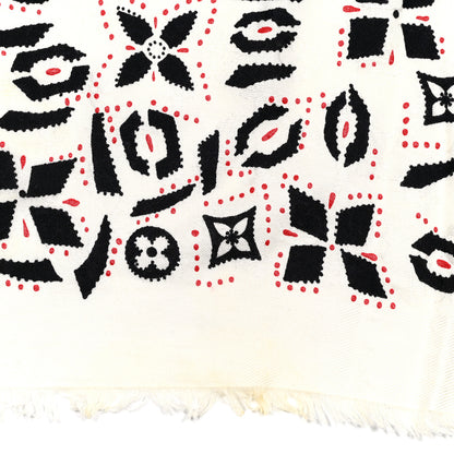 Louis Vuitton Silk Wool Monogram Graphic Scarf Black 2 of 4
