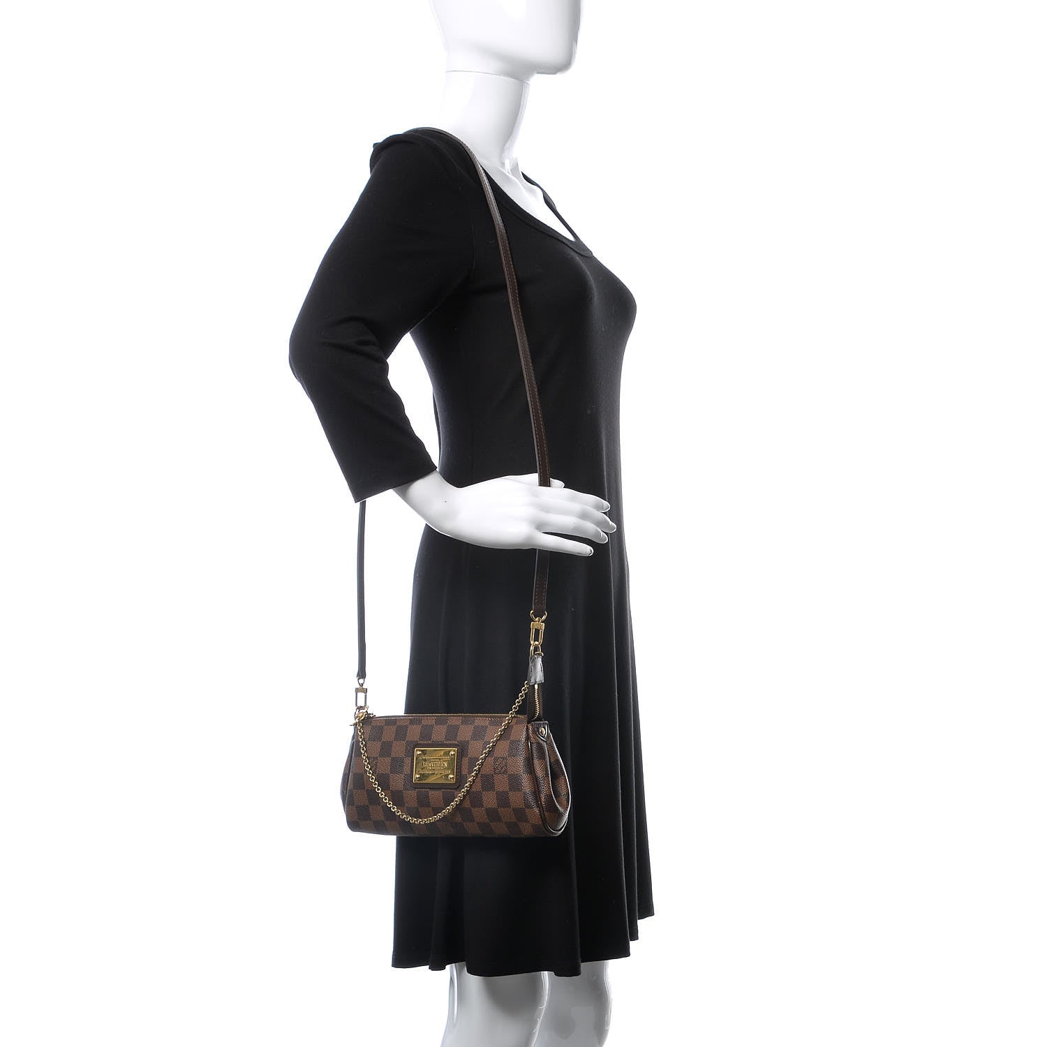 Louis Vuitton Damier Ebene Eva Clutch 2 of 13