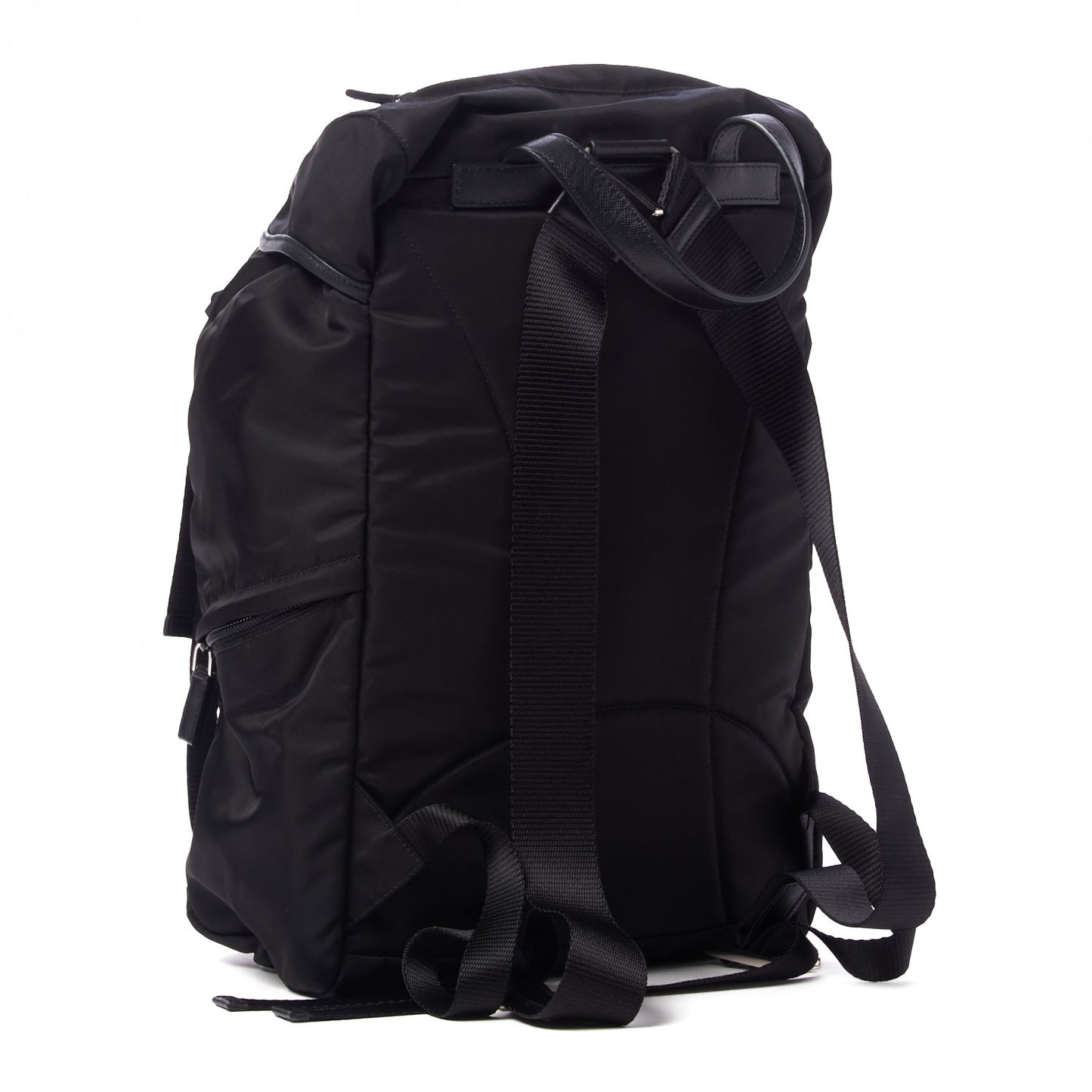 Tessuto Nylon Montagna Double Buckle Backpack Black