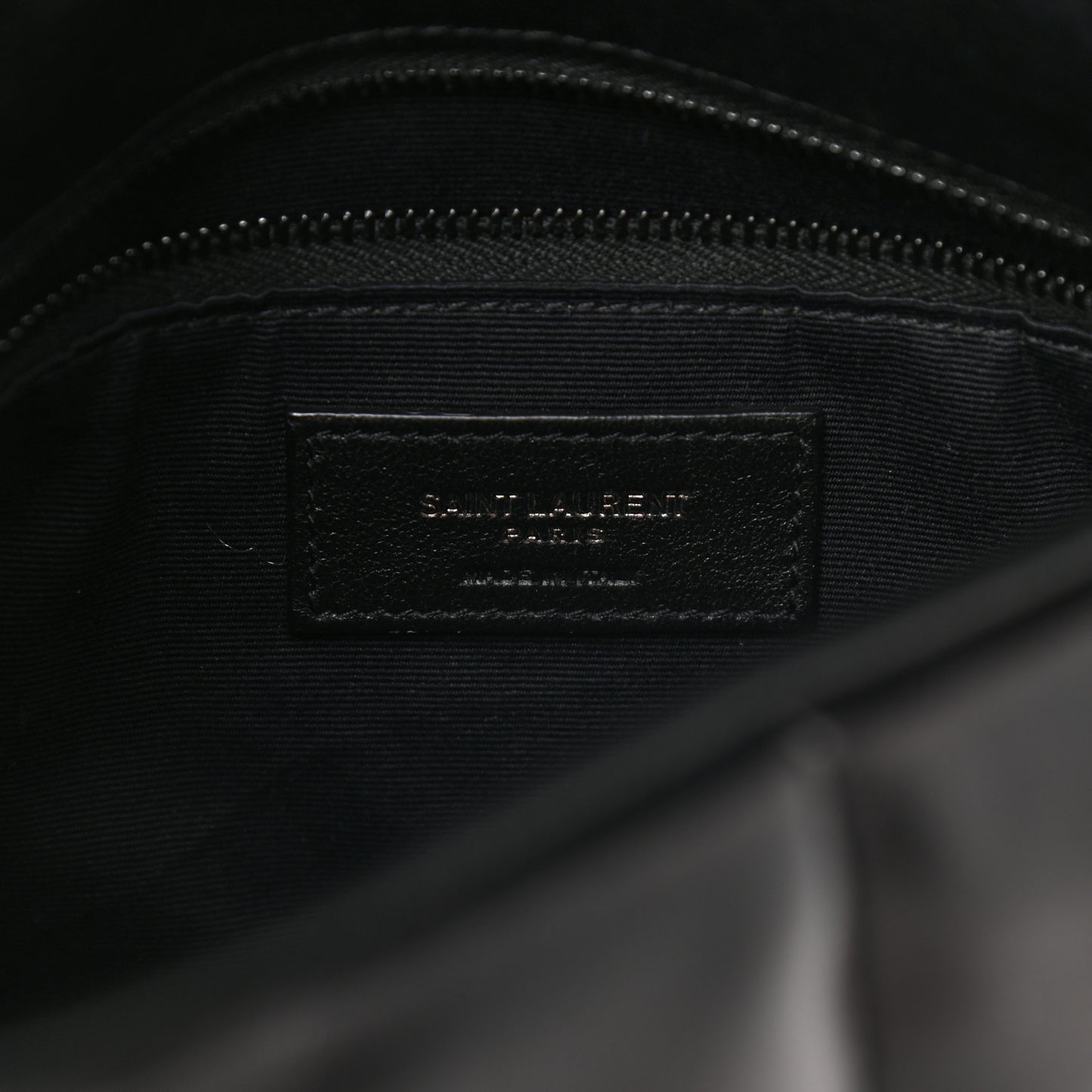 Lambskin Quilted Small Loulou Puffer Monogram Chain Satchel Black