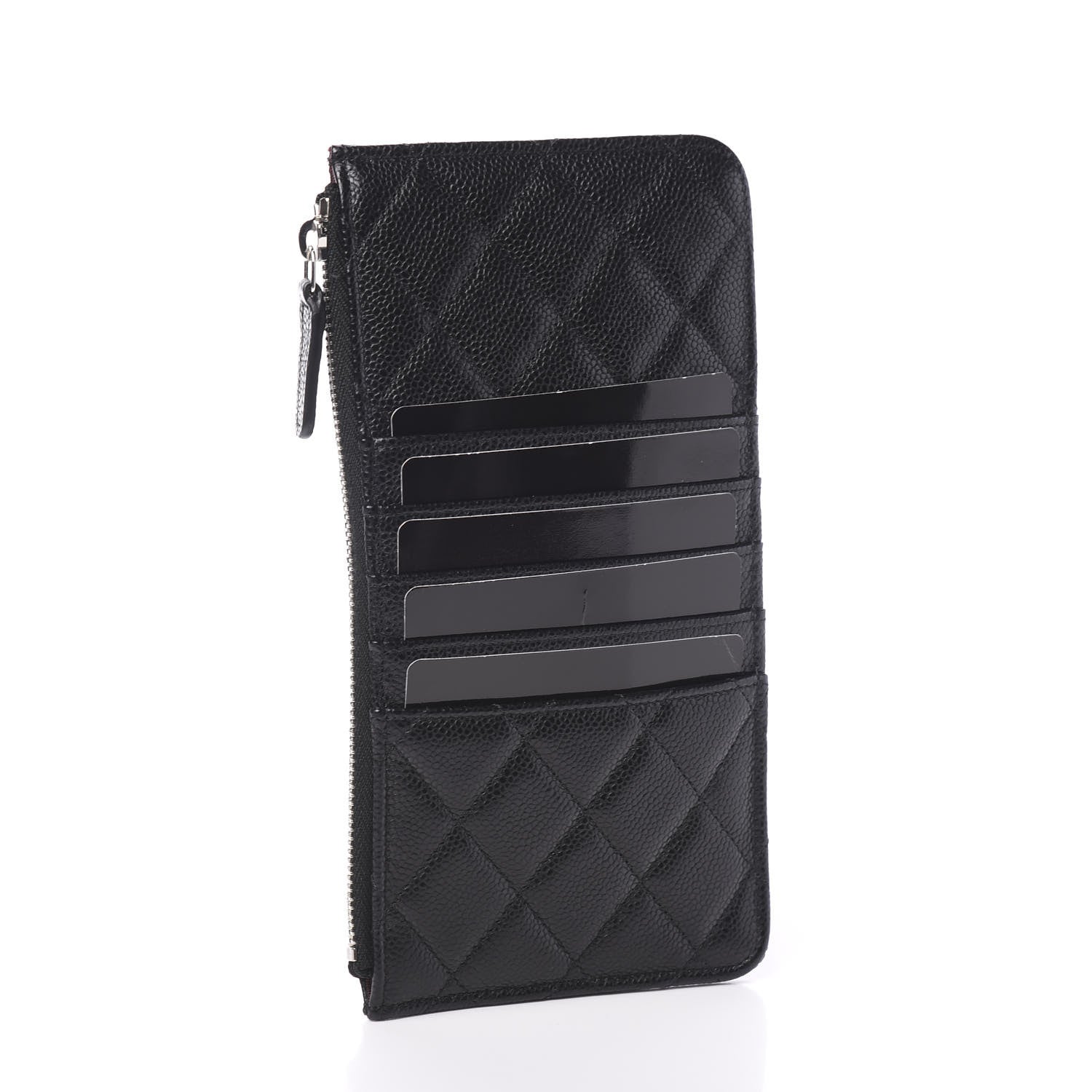 Chanel Caviar Quilted Classic Flat Wallet Pouch Black 2 of 6