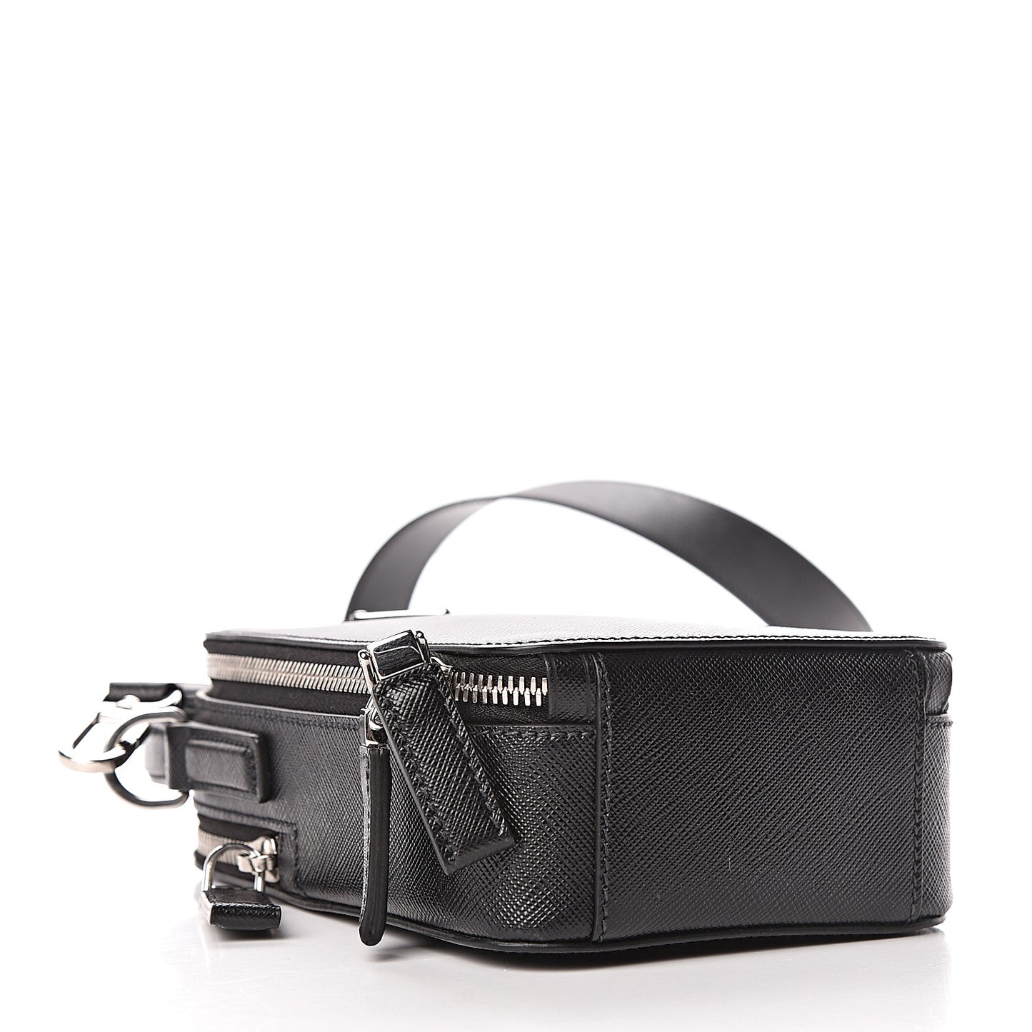 Saffiano Travel Brique Crossbody Messenger Bag Black