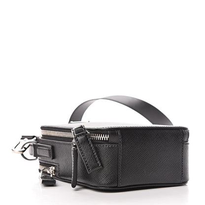 Prada Saffiano Travel Brique Crossbody Messenger Bag Black 4 of 11