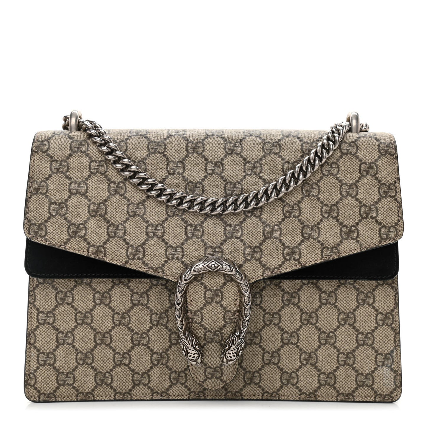 GG Supreme Monogram Medium Dionysus Shoulder Bag Black