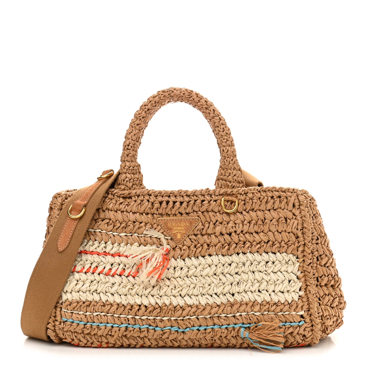 Raffia Woven Tote Naturale Caramel