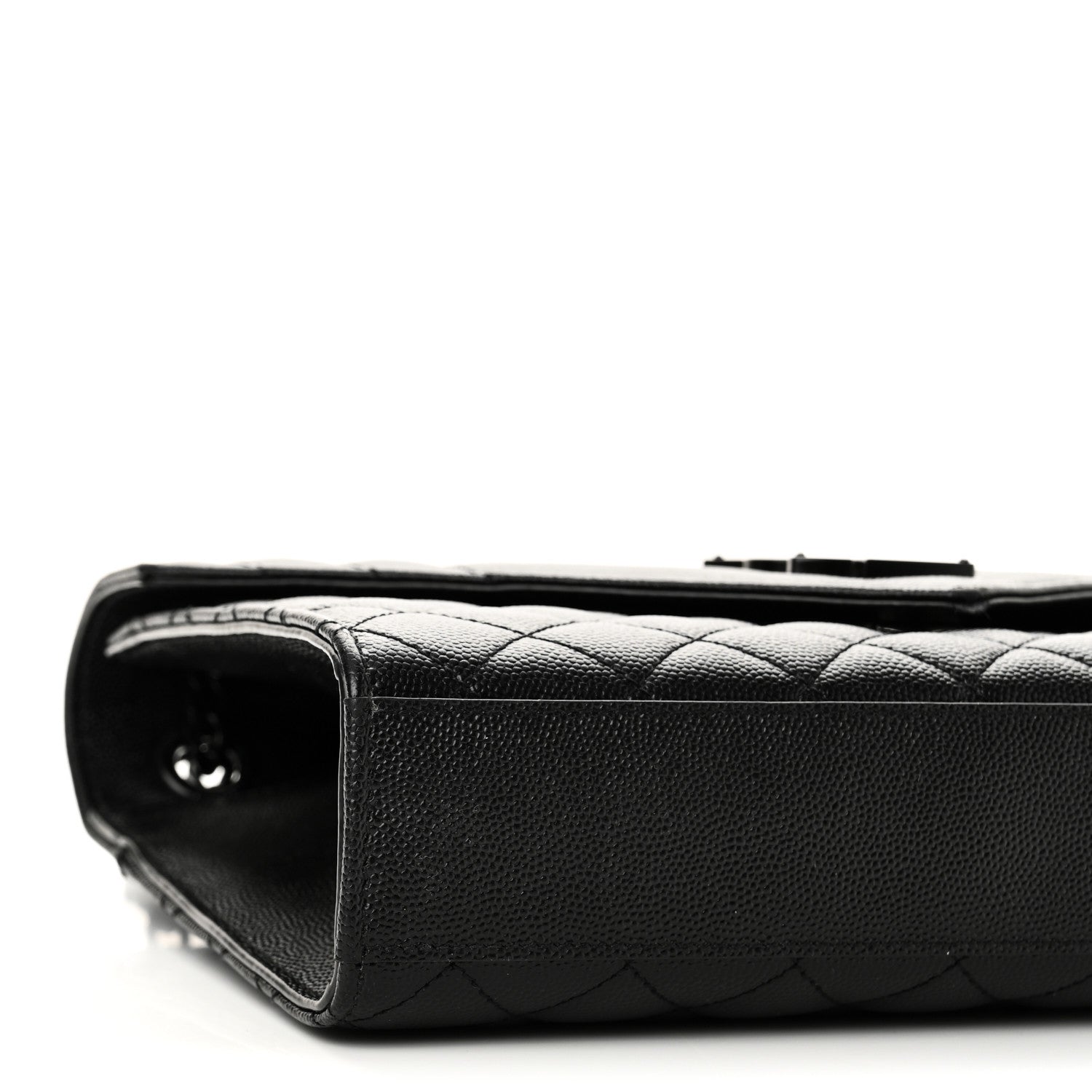 Saint Laurent Grain De Poudre Textured Mixed Matelasse Triquilt Medium Monogram Monochrome Satchel Black 8 of 9