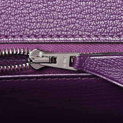 Hermes Ostrich Shiny Alligator Birkin Touch 30 Violine 18 of 34