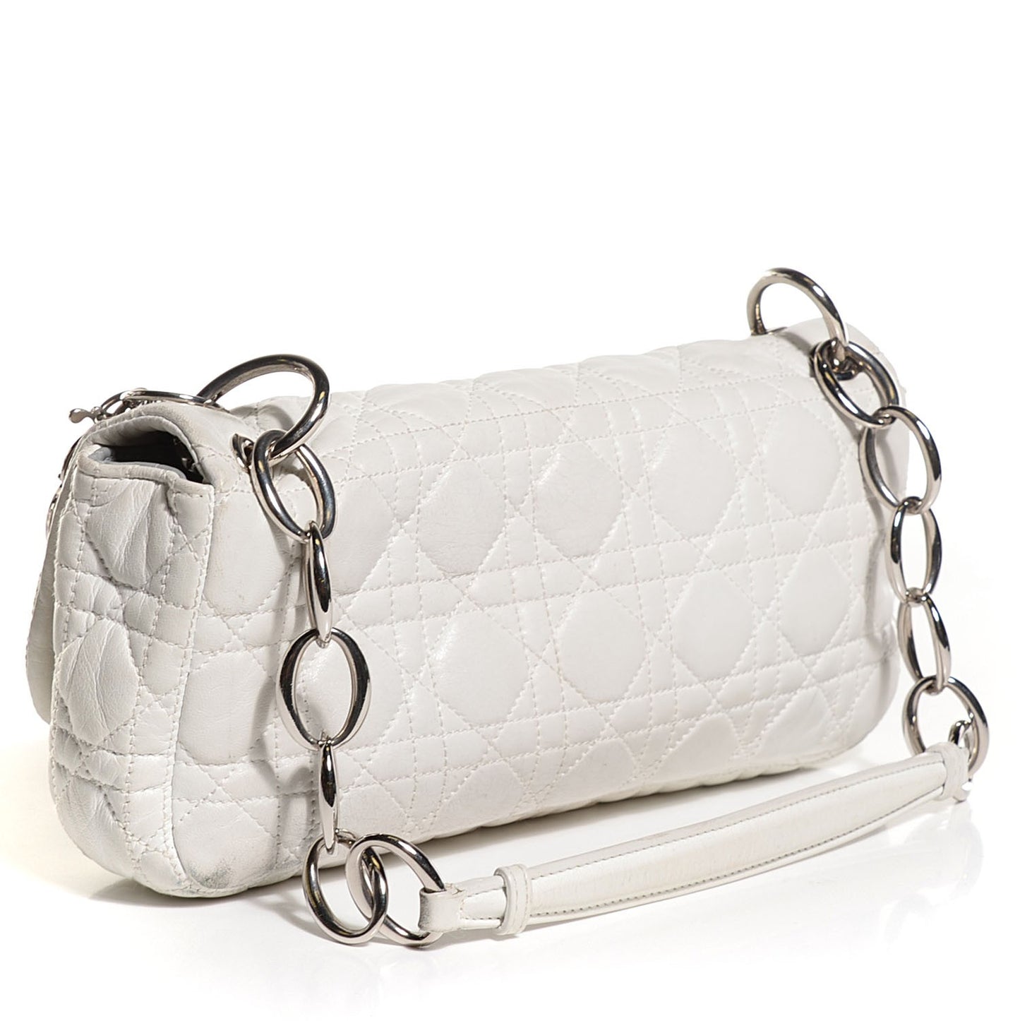 Lambskin Cannage Rendezvous Small Flap White