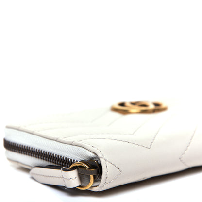 Gucci Calfskin Matelasse GG Marmont Zip Around Wallet White 6 of 9