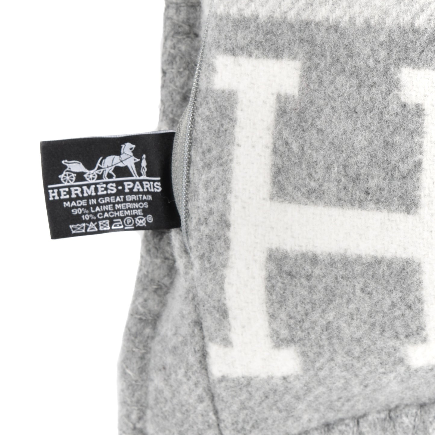 Wool Cashmere Avalon III Pillow PM Ecru Gris Clair