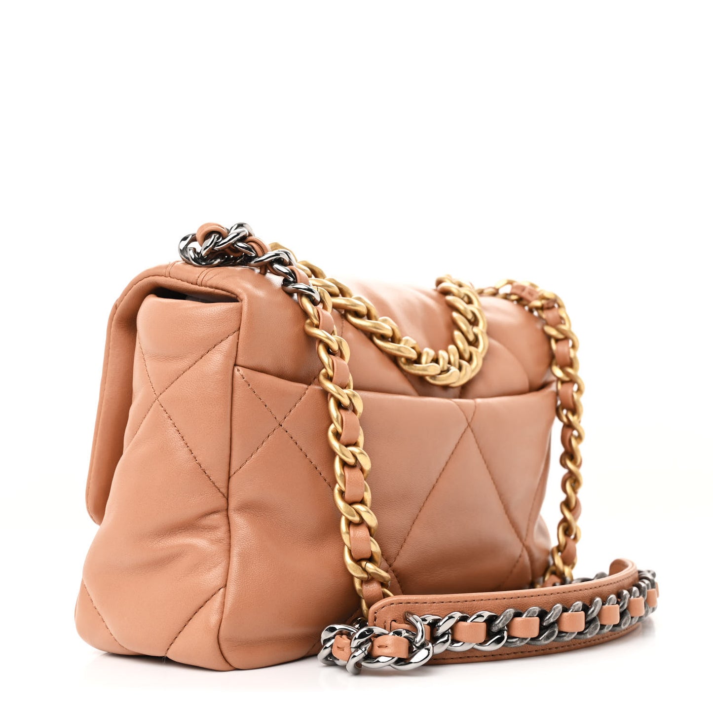 Lambskin Quilted Medium Chanel 19 Flap Brown