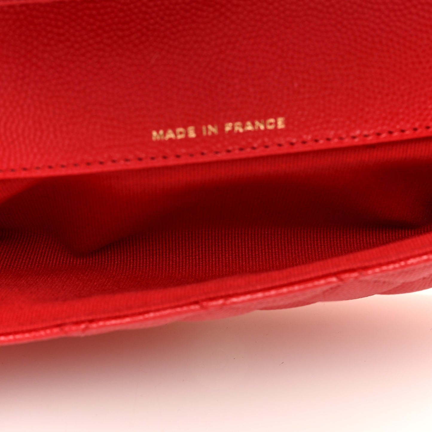 Caviar Quilted Glasses Case With Chain Red