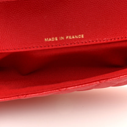 Chanel Caviar Quilted Glasses Case With Chain Red 5 of 10