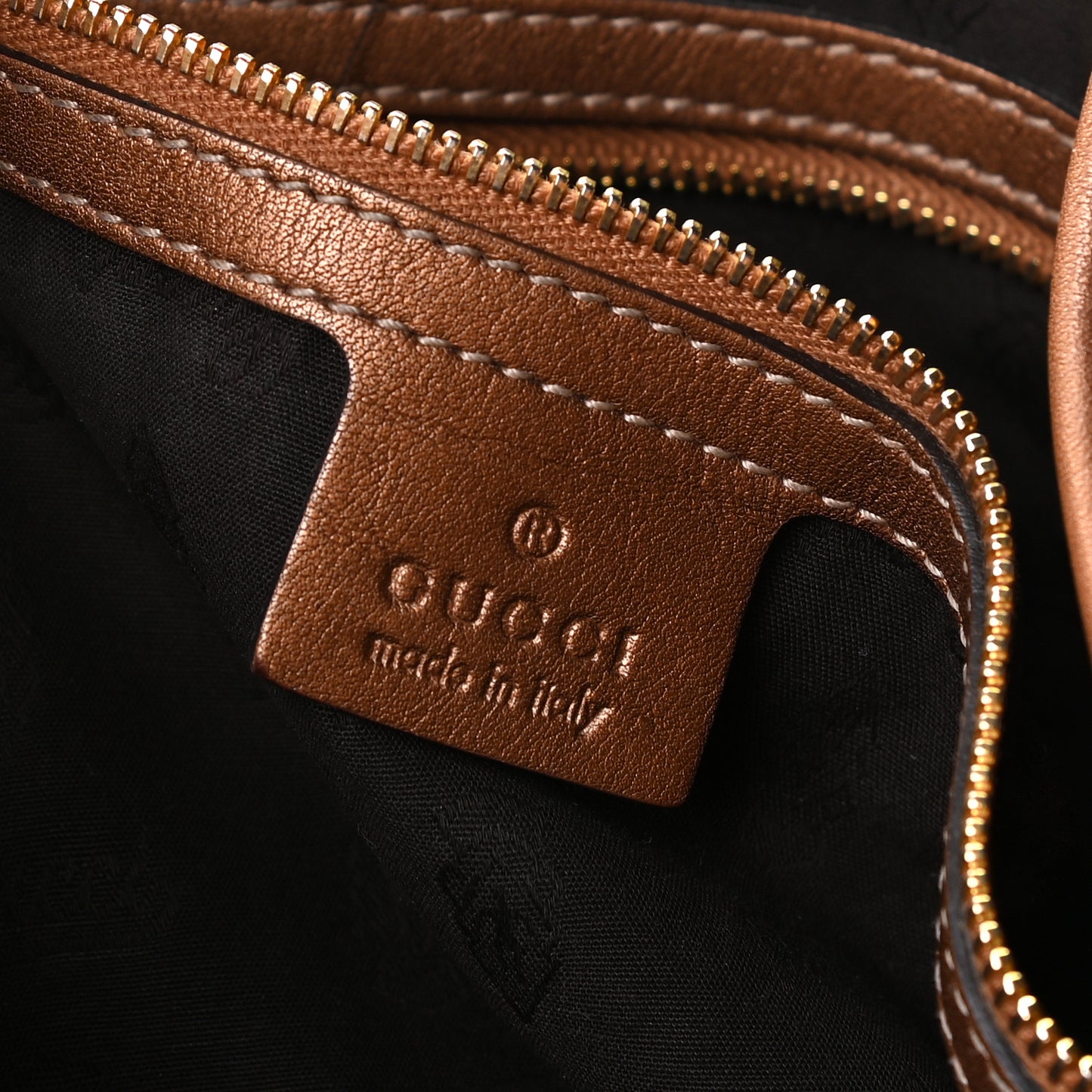 Metallic Guccissima Large GG Twins Tote Bronze