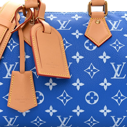Louis Vuitton Calfskin Monogram Speedy P9 Bandouliere 25 Blue 10 of 12
