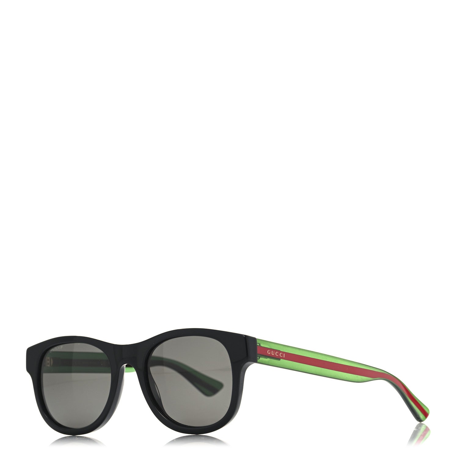 Gucci Acetate Web Sunglasses GG 0003S Black Green 1 of 7